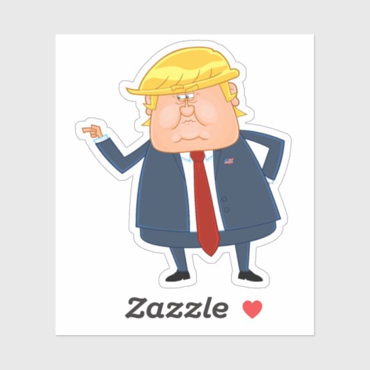 Cartoon Donald Trump Sticker (Blatt)