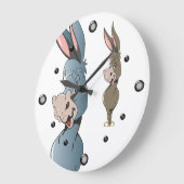 Cartoon Donkey Wall Clock Große Wanduhr (Winkel)