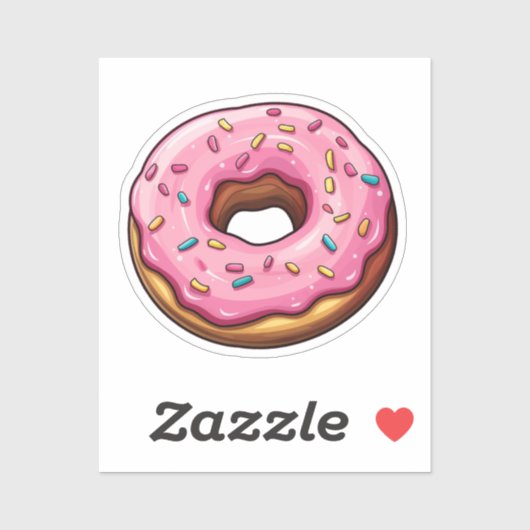 Cartoon Donut Aufkleber (Blatt)