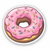 Cartoon Donut Aufkleber (Vorderseite)