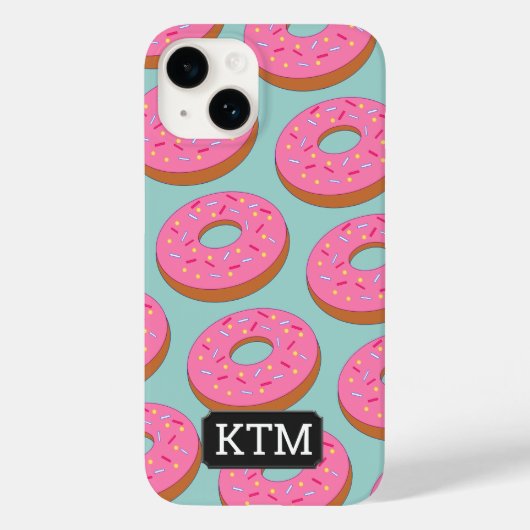 Cartoon Donut-Kreise mit rosa Toppen Case-Mate iPhone Hülle (Rückseite)