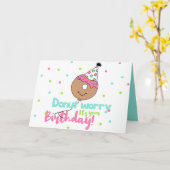 Cartoon Donuts Kunst Happy Birthday Art Donut Desi Karte (Gelbe Blume)