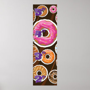 Cartoon Donuts Wachstumstabelle. Poster