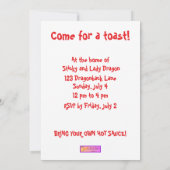 Cartoon-Drache-Grill-Party Einladungs-Schablone Einladung (Rückseite)