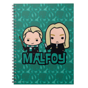 Cartoon Draco und Lucius Malfoy Art Notizblock