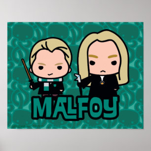 Cartoon Draco und Lucius Malfoy Art Poster