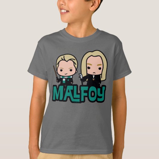 Cartoon Draco und Lucius Malfoy Art T-Shirt (Vorderseite)
