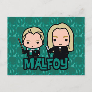 Cartoon Draco und Lucius Malfoy Charakter Kunst Postkarte