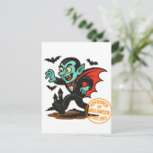 Cartoon Dracula Vampire - Von Halloween genehmigt Postkarte (Stehend Vorderseite)