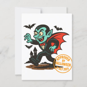 Cartoon Dracula Vampire - Von Halloween genehmigt Postkarte