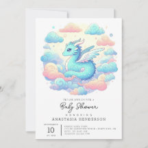 Cartoon Dragon Baby Dusche