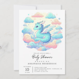 Cartoon Dragon Baby Dusche Einladung