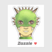 Cartoon Dragon Girl Aufkleber (Blatt)