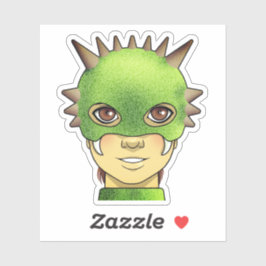 Cartoon Dragon Girl Aufkleber