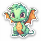 Cartoon Dragon Illustration Aufkleber (Vorderseite)