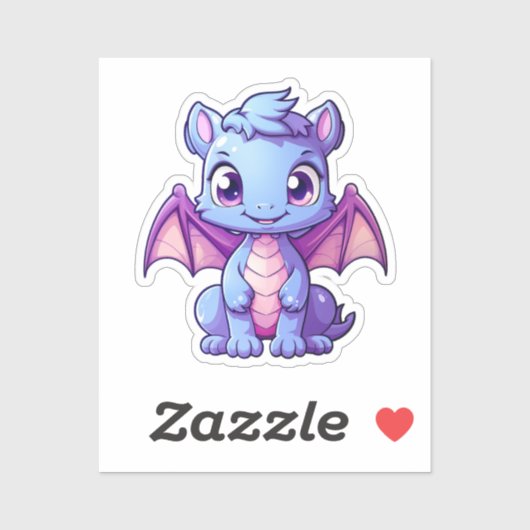 Cartoon Dragon Illustration Aufkleber (Blatt)