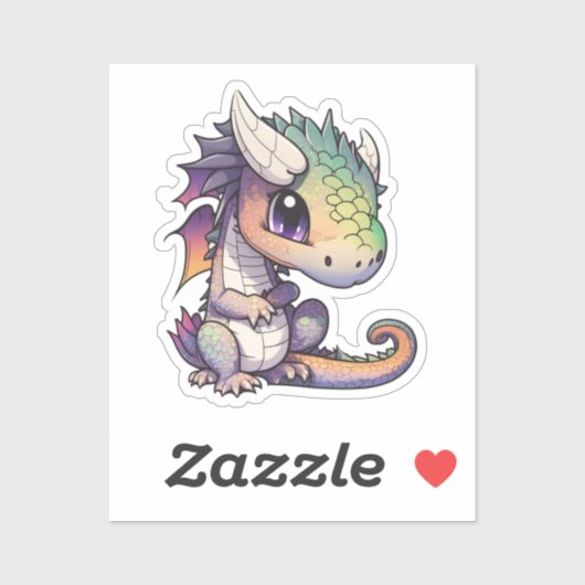 Cartoon Dragon Illustration Aufkleber (Blatt)