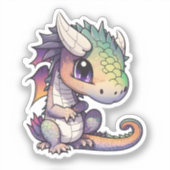 Cartoon Dragon Illustration Aufkleber (Vorderseite)