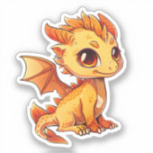 Cartoon Dragon Illustration Aufkleber (Vorderseite)