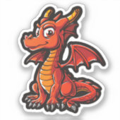 Cartoon Dragon Illustration Aufkleber (Vorderseite)