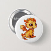 Cartoon Dragon Illustration Button (Vorne & Hinten)