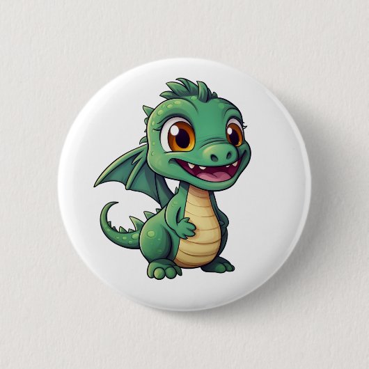 Cartoon Dragon Illustration Button (Vorderseite)