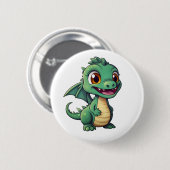 Cartoon Dragon Illustration Button (Vorne & Hinten)