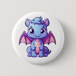 Cartoon Dragon Illustration Button