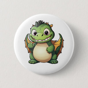 Cartoon Dragon Illustration Button