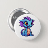 Cartoon Dragon Illustration Button (Vorne & Hinten)