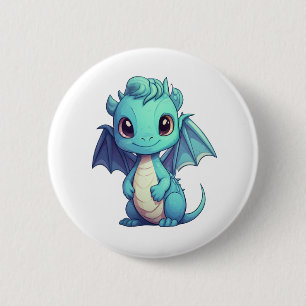 Cartoon Dragon Illustration Button