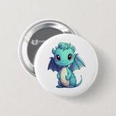 Cartoon Dragon Illustration Button (Vorne & Hinten)