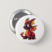 Cartoon Dragon Illustration Button (Vorne & Hinten)