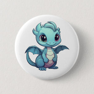 Cartoon Dragon Illustration Button