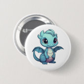 Cartoon Dragon Illustration Button (Vorne & Hinten)