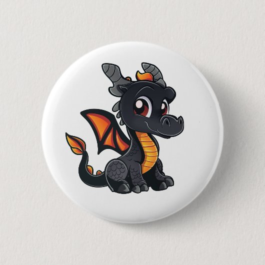 Cartoon Dragon Illustration Button (Vorderseite)