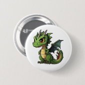 Cartoon Dragon Illustration Button (Vorne & Hinten)