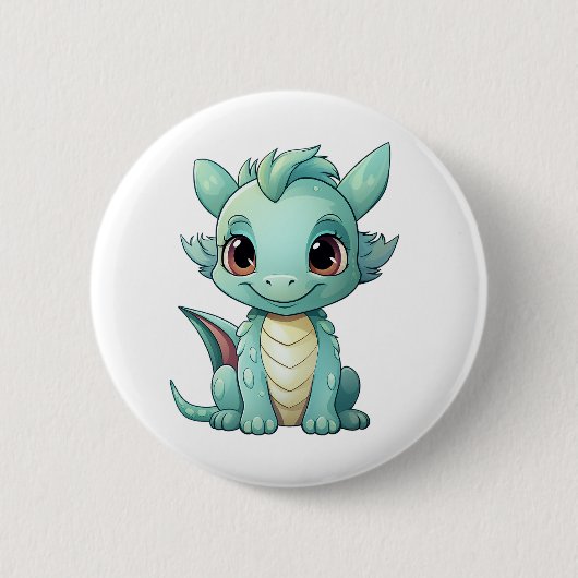 Cartoon Dragon Illustration Button (Vorderseite)