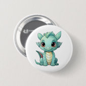 Cartoon Dragon Illustration Button (Vorne & Hinten)