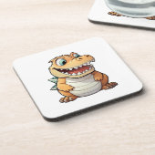 Cartoon Dragon Illustration Getränkeuntersetzer (Linke Seite)