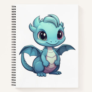 Cartoon Dragon Illustration Notizblock