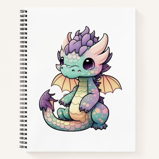 Cartoon Dragon Illustration Notizblock (Vorderseite)