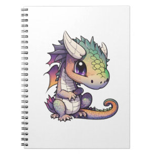 Cartoon Dragon Illustration Notizblock