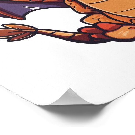 Cartoon Dragon Illustration Poster (Ecke)