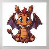 Cartoon Dragon Illustration Poster (Vorne)