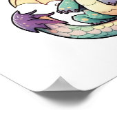 Cartoon Dragon Illustration Poster (Ecke)