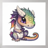 Cartoon Dragon Illustration Poster (Vorne)