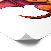 Cartoon Dragon Illustration Poster (Ecke)