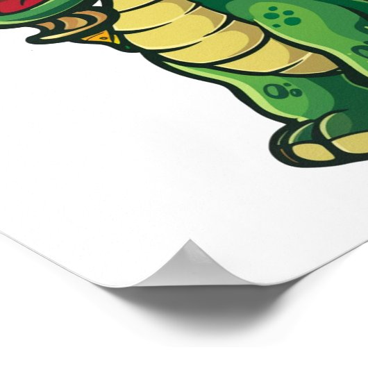 Cartoon Dragon Illustration Poster (Ecke)