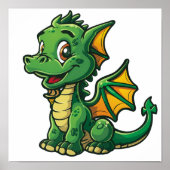 Cartoon Dragon Illustration Poster (Vorne)